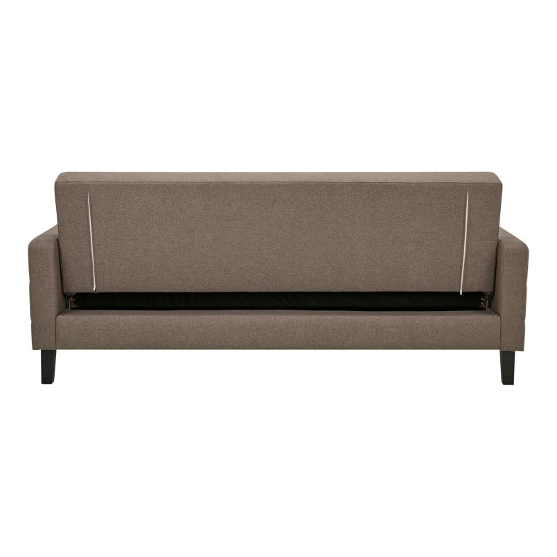 Sofa rozkładana pikowana na nóżkach Milton 204cm brązowy / czarne nogi House Nordic