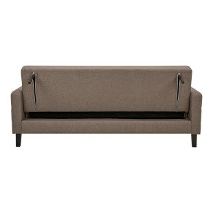 Sofa rozkładana pikowana na nóżkach Milton 204cm brązowy / czarne nogi House Nordic