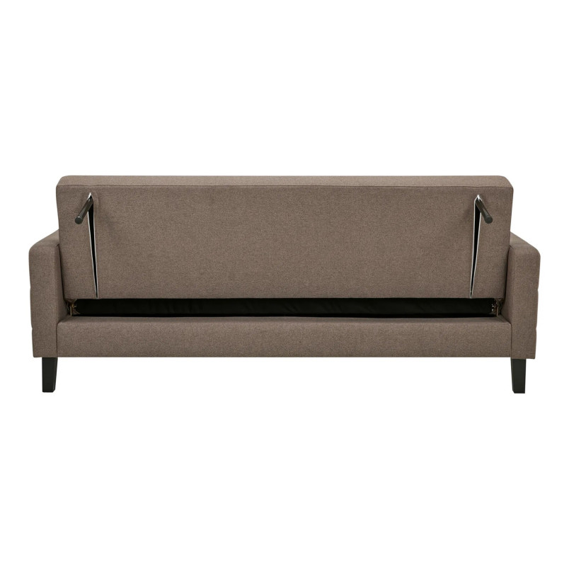 Sofa rozkładana pikowana na nóżkach Milton 204cm brązowy / czarne nogi House Nordic