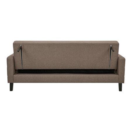 Sofa rozkładana pikowana na nóżkach Milton 204cm brązowy / czarne nogi House Nordic