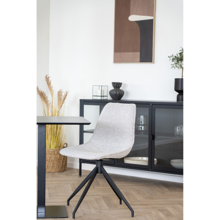 Stół kwadratowy na jednej nodze Fano 70x70cm szary kamień / czarny House Nordic