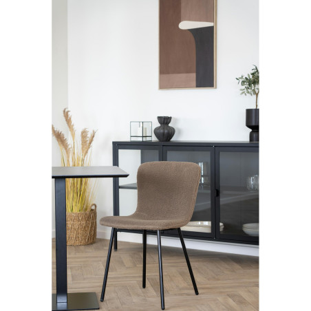 Stół kwadratowy na jednej nodze Fano 70x70cm szary kamień / czarny House Nordic