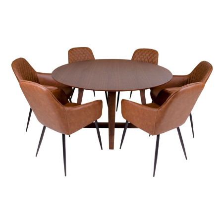 Stół fornirowany okrągły Hellerup 137cm orzech House Nordic