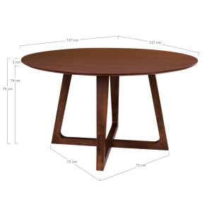 Stół fornirowany okrągły Hellerup 137cm orzech House Nordic