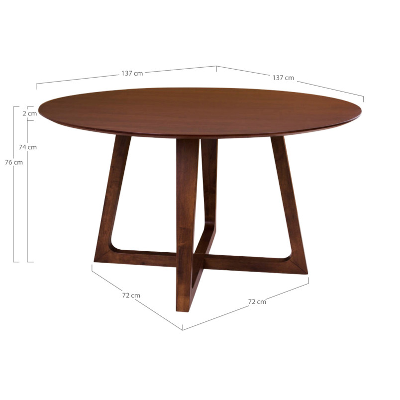 Stół fornirowany okrągły Hellerup 137cm orzech House Nordic