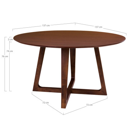 Stół fornirowany okrągły Hellerup 137cm orzech House Nordic