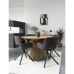 Stół fornirowany rozkładany na podstawie z lameli Osaka 120/240cm dąb naturalny House Nordic