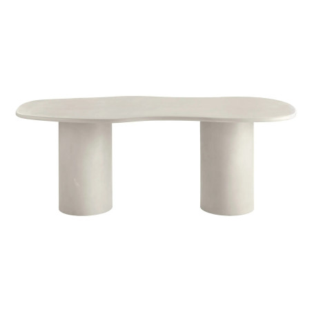Stół cementowy organiczny na 2 kolumnowych nogach Maranola 200x96cm szaro-beżowy House Nordic