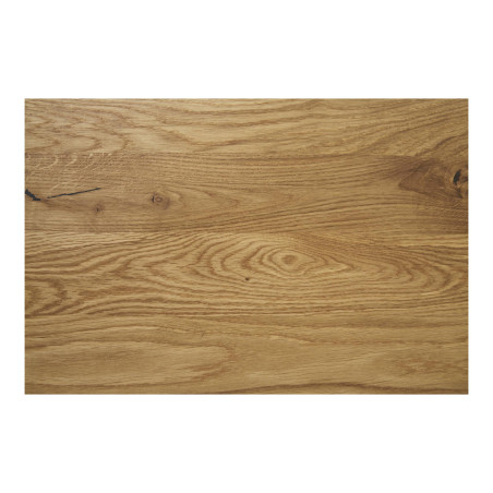 Stół drewniany kwadratowy na jednej nodze Lignano 70x70cm dąb naturalny / czarny House Nordic