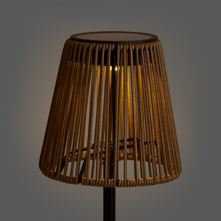 Lampka solarna na stół Salford LED brązowo-czarna House Nordic