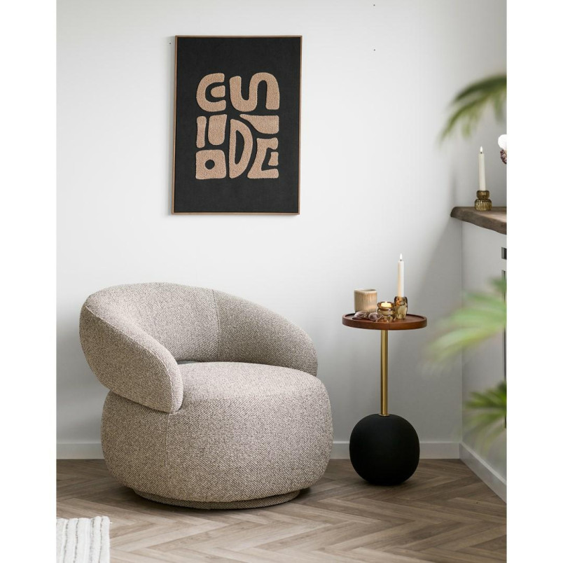 Stolik pomocniczy okrągły Sirone 30cm mango / złoty / czarny House Nordic