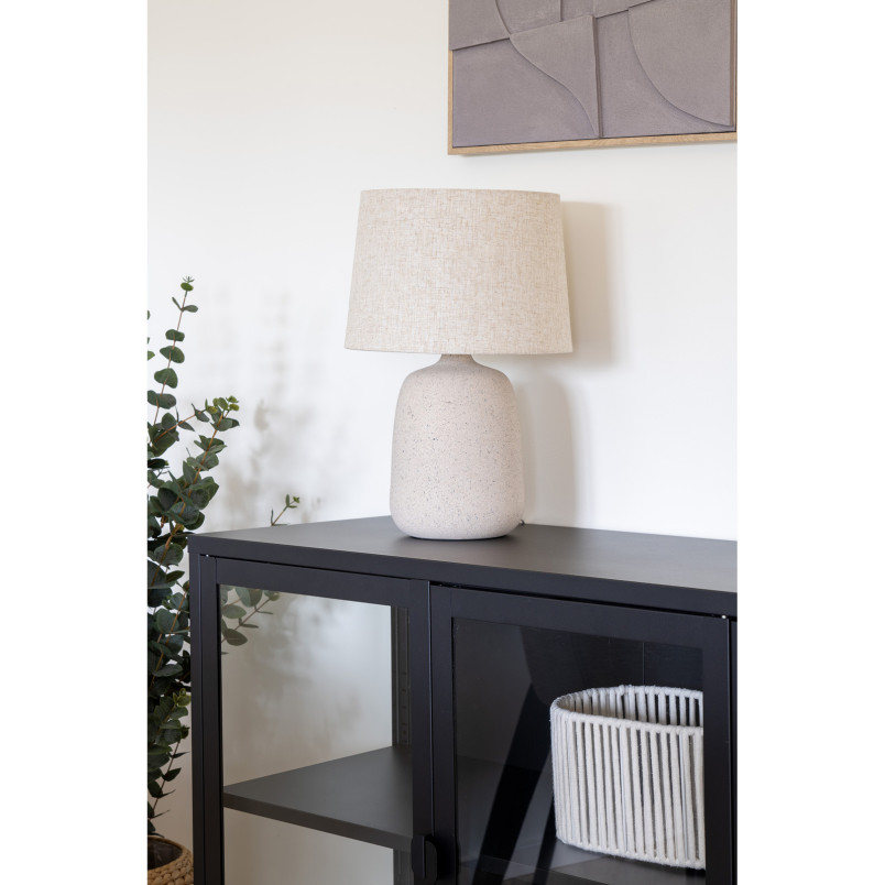 Lampa stołowa ceramiczna japandi Coft H46cm piaskowa House Nordic