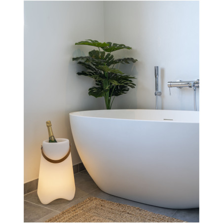 Lampka bezprzewodowa ogrodowa Bristol LED H37,5cm biała z paskiem House Nordic