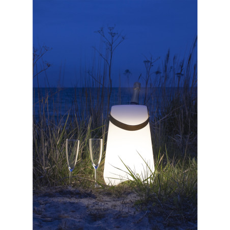 Lampka bezprzewodowa ogrodowa Bristol LED H37,5cm biała z paskiem House Nordic