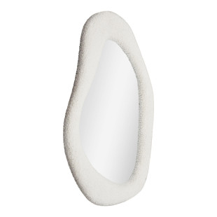 Lustro organiczne w tkaninowej ramie teddy Bosa 61x46,5cm białe House Nordic