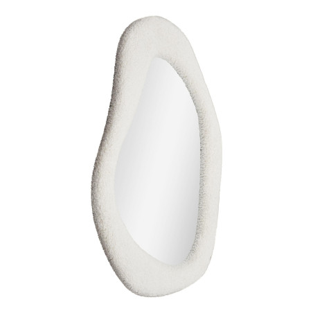 Lustro organiczne w tkaninowej ramie teddy Bosa 61x46,5cm białe House Nordic