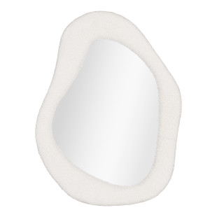 Lustro organiczne w tkaninowej ramie teddy Bosa 61x46,5cm białe House Nordic