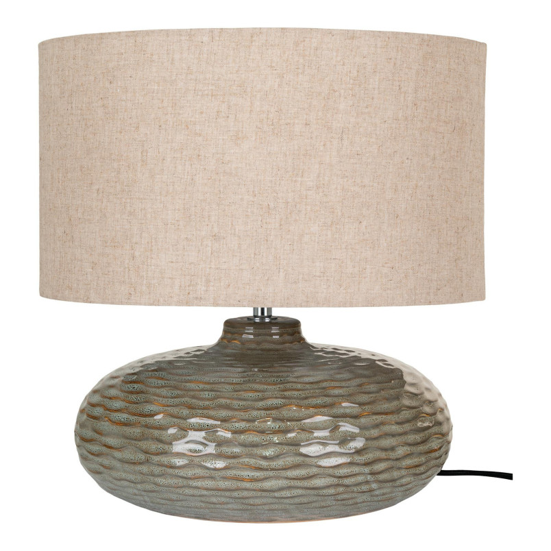 Lampa ceramiczna z abażurem Oldham H44cm zielona House Nordic