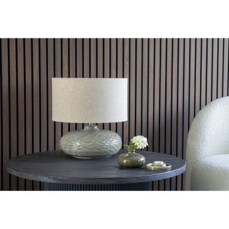 Lampa ceramiczna z abażurem Oldham H44cm zielona House Nordic