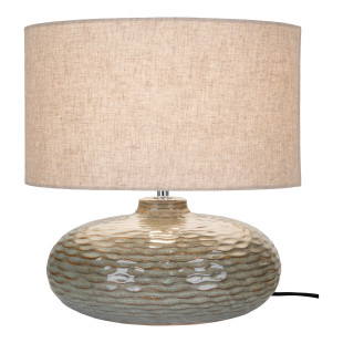 Lampa ceramiczna z abażurem Oldham H44cm zielona House Nordic
