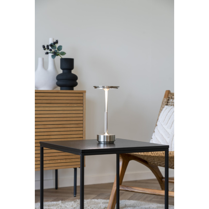 Lampa stołowa dotykowa - bezprzewodowa Lyneham LED srebrna House Nordic