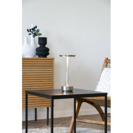 Lampa stołowa dotykowa - bezprzewodowa Lyneham LED srebrna House Nordic