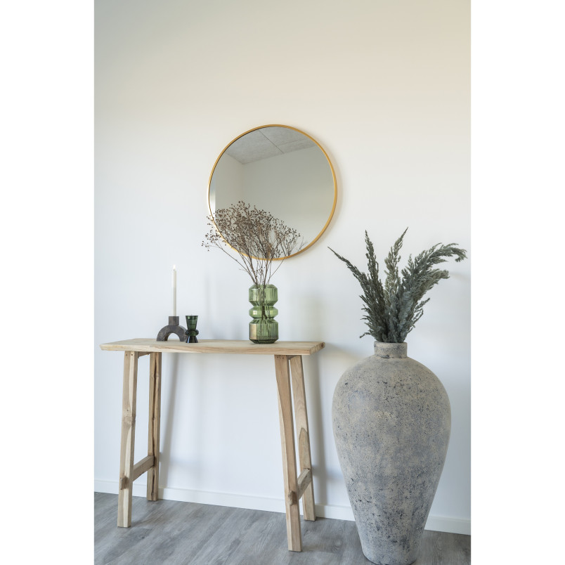 Lustro okrągłe w złotej ramie Madrid 60cm House Nordic