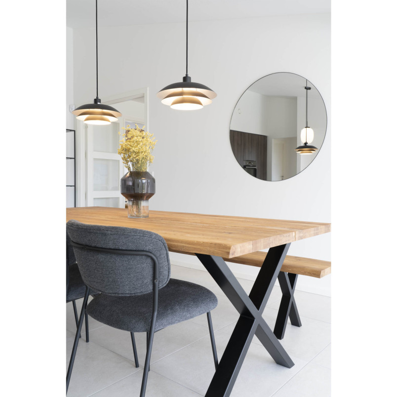 Lustro okrągłe w czarnej ramie Jersey 80cm House Nordic