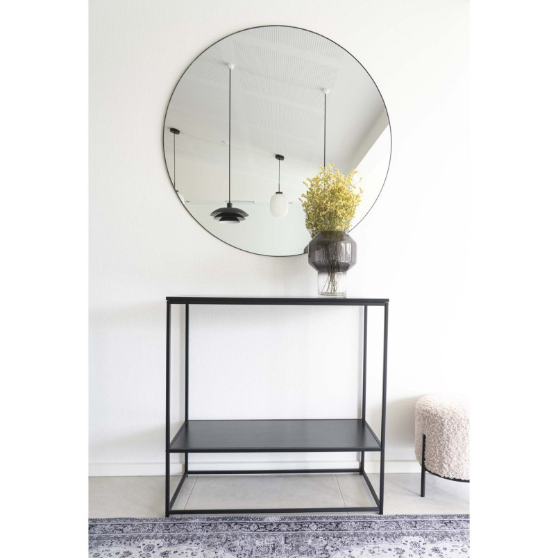 Lustro okrągłe w czarnej ramie Jersey 80cm House Nordic