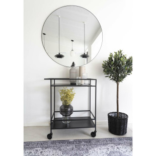 Lustro okrągłe w czarnej ramie Jersey 80cm House Nordic