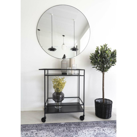 Lustro okrągłe w czarnej ramie Jersey 80cm House Nordic