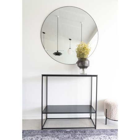Lustro okrągłe w czarnej ramie Jersey 100cm House Nordic