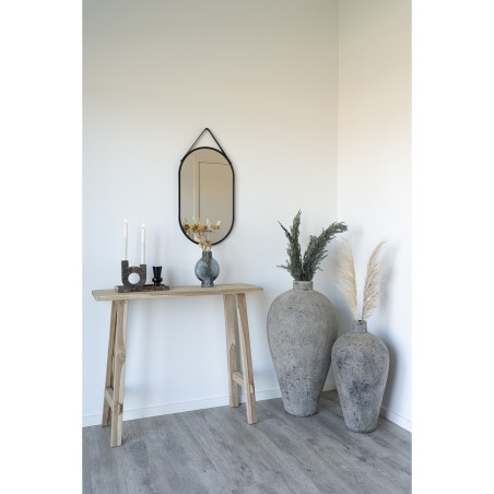 Lustro owalne na pasku w czarnej ramie Trapani 35x60cm House Nordic