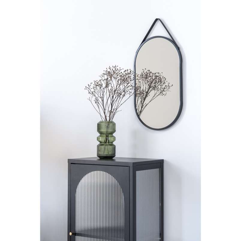 Lustro owalne na pasku w czarnej ramie Trapani 35x60cm House Nordic
