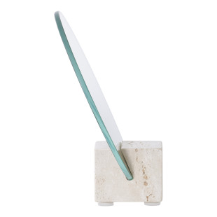 Lusterko okrągłe na trawertynowej podstawie 18cm House Nordic
