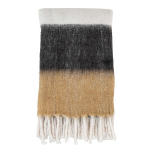 Narzuta / pled Sintra 130x170cm czarny / brązowy / biały House Nordic