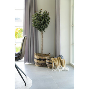 Narzuta / pled Sintra 130x170cm czarny / brązowy / biały House Nordic