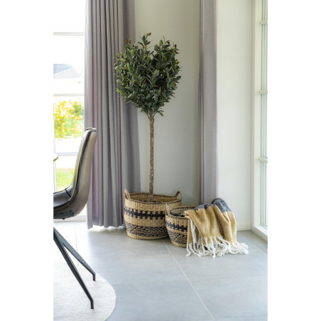 Narzuta / pled Sintra 130x170cm czarny / brązowy / biały House Nordic