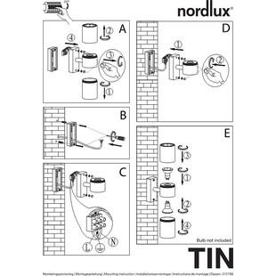 Kinkiet zewnętrzny Tin czarny Nordlux - Eleganckie oświetlenie