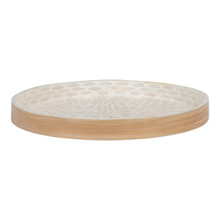 Taca dekoracyjna okrągła 40cm bambus / beżowy House Nordic