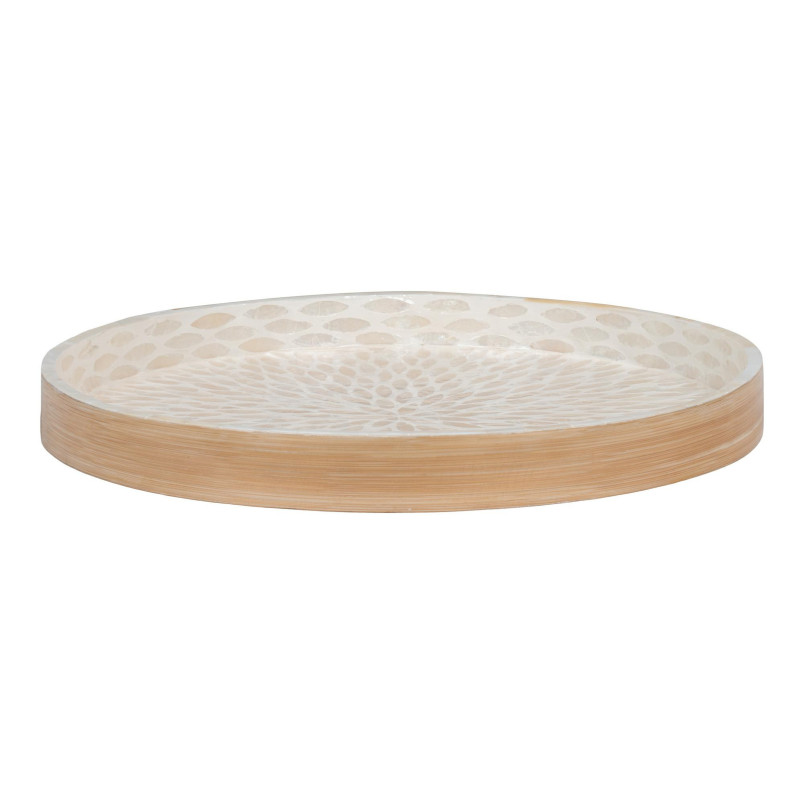 Taca dekoracyjna okrągła 40cm bambus / beżowy House Nordic