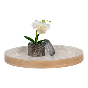 Taca dekoracyjna okrągła 40cm bambus / beżowy House Nordic
