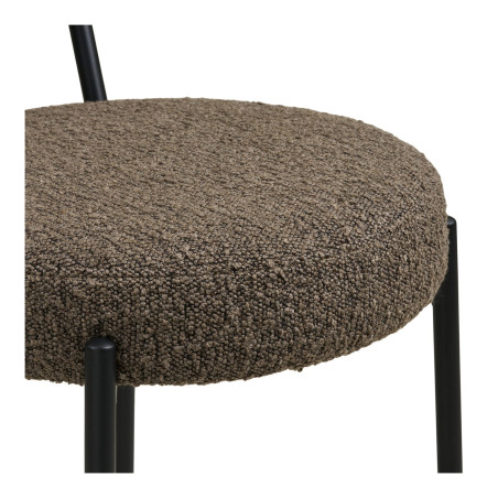 Krzesło barowe tapicerowane Badalona 65cm tkania boucle brąz /czarny House Nordic