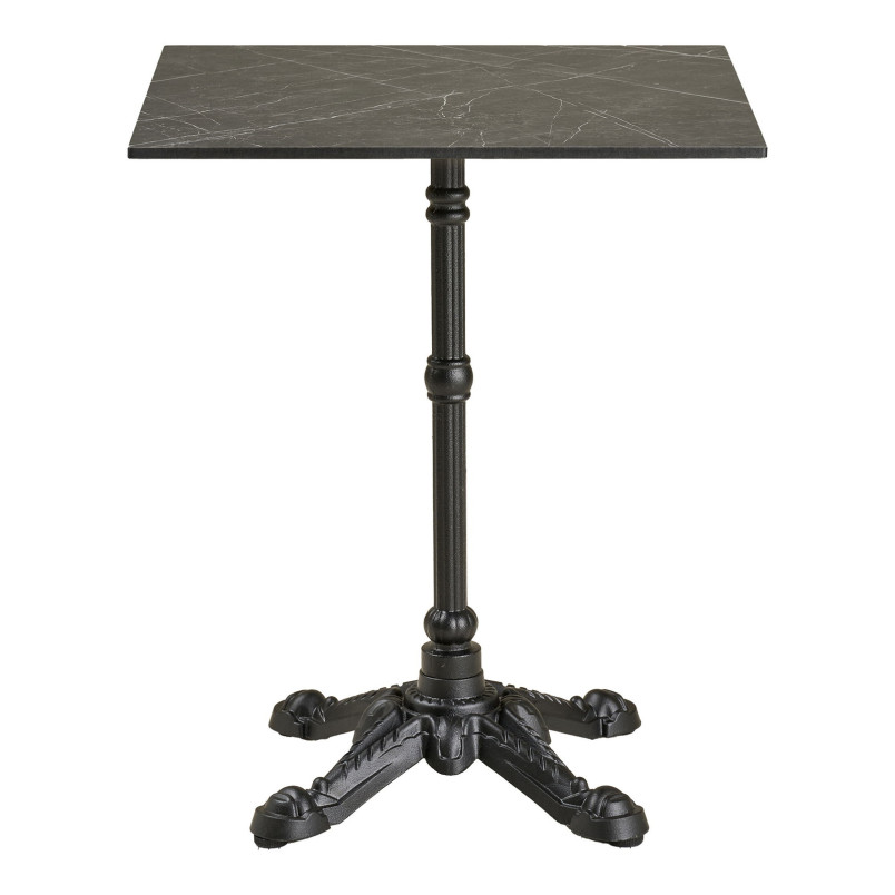 Stół kwadatowy Bistro 60x60cm ciemnoszary marmur / żeliwna czarna noga House Nordic