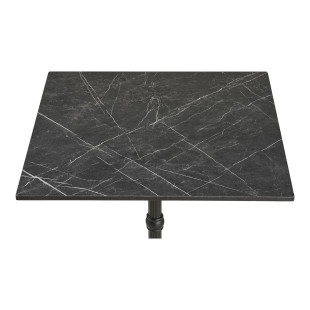 Stół kwadatowy Bistro 60x60cm ciemnoszary marmur / żeliwna czarna noga House Nordic