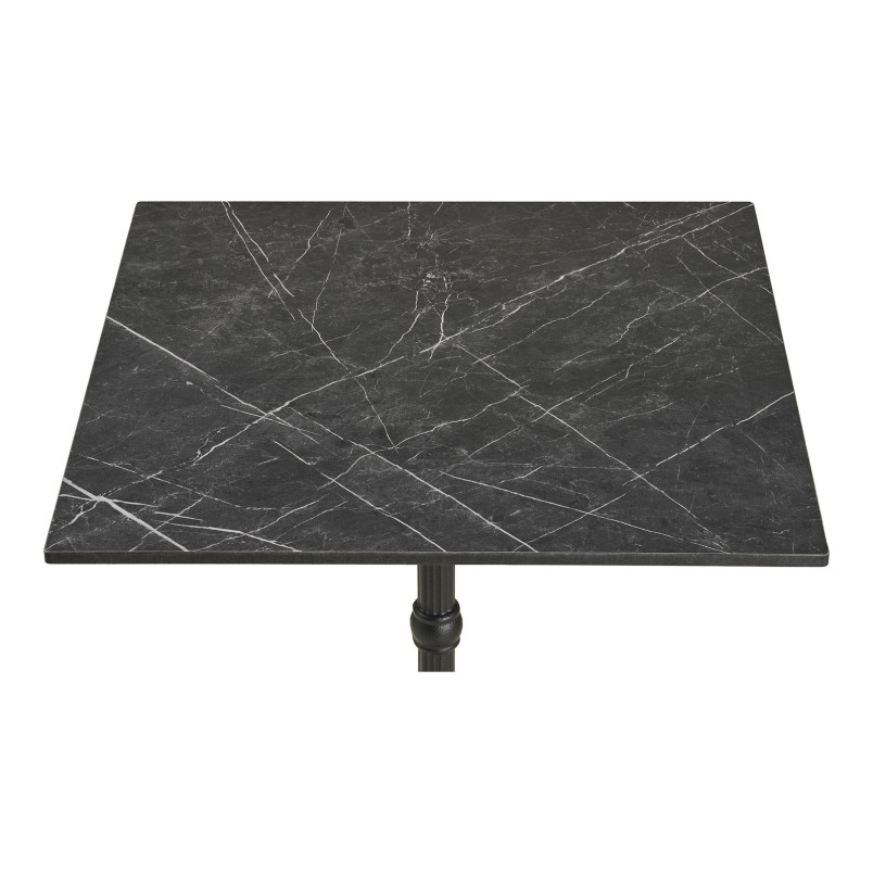 Stół kwadatowy Bistro 60x60cm ciemnoszary marmur / żeliwna czarna noga House Nordic