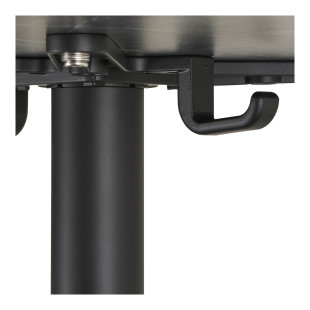Stół okrągły Bistro 60cm biały marmur ze złotą krawędzią / czarna noga House Nordic