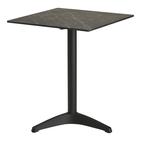 Stół kwadatowy Bistro 60x60cm ciemnoszary marmur / czarna noga House Nordic