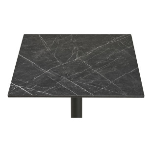 Stół kwadatowy Bistro 60x60cm ciemnoszary marmur / czarna noga House Nordic