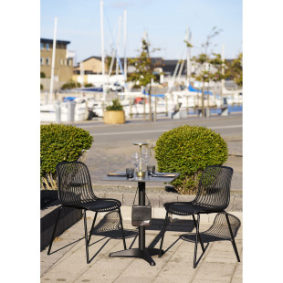 Stół kwadatowy Bistro 60x60cm ciemnoszary marmur / czarna noga House Nordic